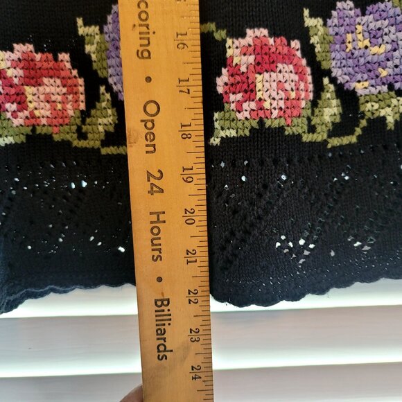 1990 Vintage Deadstock Susan Bristol Hand Embroidered Floral Knit Sweater Sz 38 - Picture 10 of 10